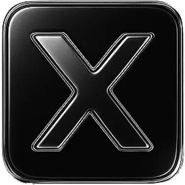 Dark glass X logo
